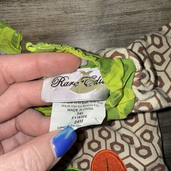 Thanksgiving Dress Girls Size 24M Turkey Appliqué Ruffles Bow Rare Editions - Picture 4 of 4